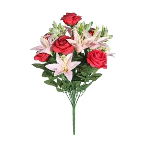 pembroke open rose lily mixed bunch red.webp